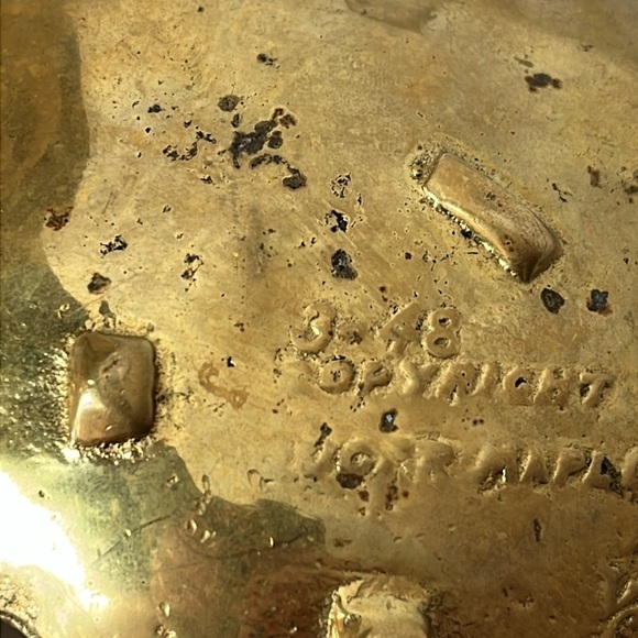 Vintage Virginia Metalcrafters Sugar Maple Leaf Brass Trinket Dish 3-48 1950 - Picture 4 of 11